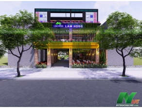 Thiết kế quán Cafe Karaoke Sân Vườn Lam Hồng Đồng Nai Phần Sân Vườn (970m2)